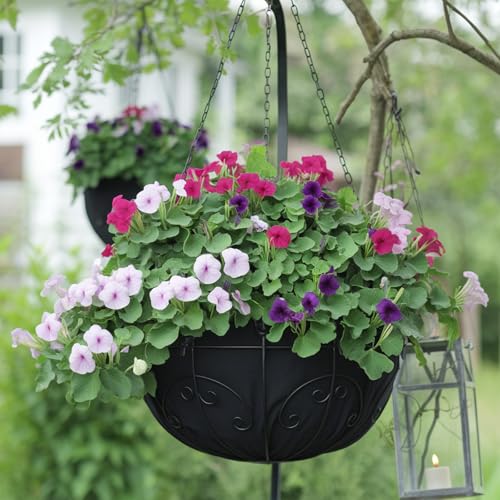 hehimhis 6Pcs 16 Inch Round Non-Woven Planter Basket Liner, Hanging Basket Fabric Liners Coco Fiber Liner Replacement for Hanging Flower Pot (6, 16inch) - size: 16inch