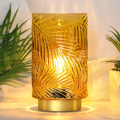 Battery Operated Table Lamp, Cordless Lamps for Home Decor, Battery Powered Nightlight with LED Bulb with Timer, Decorative Lights for Living Room Bedroom Tabletop Entryway Centerpiece Gift(S Yellow) - color: Yellow, size: Small