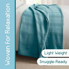 Vellux 100% Cotton Blanket, King, 108x90, Pacific Blue | Soft, Breathable Knit, Lightweight, All Season, Machine Washable, Oeko-Tex Certified, Hotel Quality - color: Blue, size: King