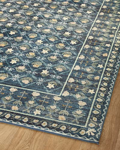 Loloi Rifle Paper Co. Eden Collection EDE-03 Lattice Indigo 2'-0" x 5'-0" Accent Rug feat. CloudPile™ - color: Lattice Indigo, size: 2' x 5' (Rectangular)
