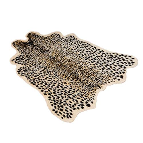Leopard Print Area Rug Faux Cowhide Skin Fur Non-Slip Cheetah Rug Small Accent Distressed Animal Print Hide Mat Floor Carpet for Door Mat Entryway Bedrooms Laundry Room Decor 3.3x2.95Ft, Leopard - color: Beige Leopard 39.4"l X 35.4" W