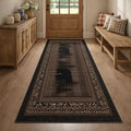 Rustic Cabin Runner Rug 3.3x7, Lodge Cabin Bear Runner Rugs, Southwestern Wild Animal Rug Non-Shedding & Easy Care, for Dining Room Kitchen Office - color: Rustic Cabin, size: 3.3' x 7'(Runner)