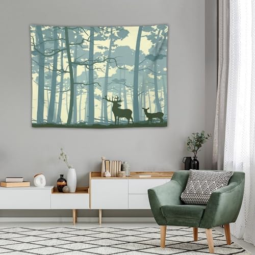 ZhiRain Rustic Forest Tapestry Wall Hanging Farmhouse Cabin Tree Lodge Hunting Deer Camping Vintage Country Tapestries Home Decor for Living Room Bedroom Apartment Dorm 30"x40" - color: Cabin-22, size: 30"L x 40"W