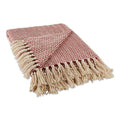 DII Chevron Throw Collection Handloomed Cotton, 50x60, Barn Red - color: Barn Red, size: 50x60"