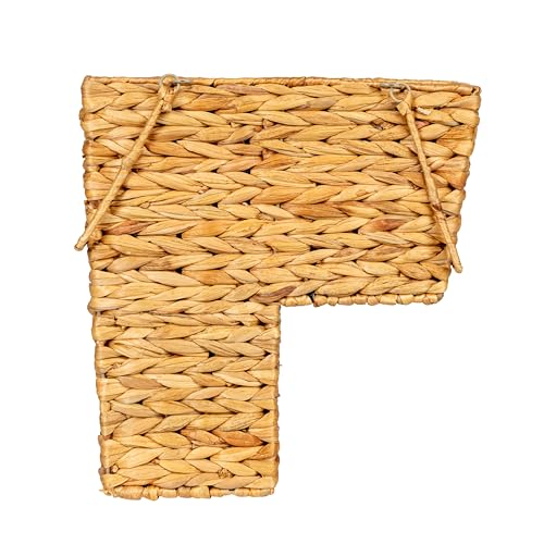 Household Essentials Wicker Stair Basket with Handles, Handwoven Water Hyacinth, Sits on Two Stairs, Lightweight, Natural - style: Water Hyacinth