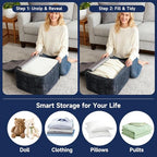 Tiita Stuffed Pouf Ottoman, Square Foot Stool Fluffy Floor Poufs Chair for Living Room Bedroom, Filled Boho Foot Rest for Couch, Blue-Grey - color: Square Blue-grey
