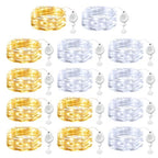 Brightown 14 Pack Warm White and White LED Fairy Lights Battery Operated String Lights, 7ft 20LED Waterproof Silver Wire String Lights, Firefly Starry Moon Lights for Mason Jars DIY Christmas Wedding - color: Warm White+White, size: 14 Pack
