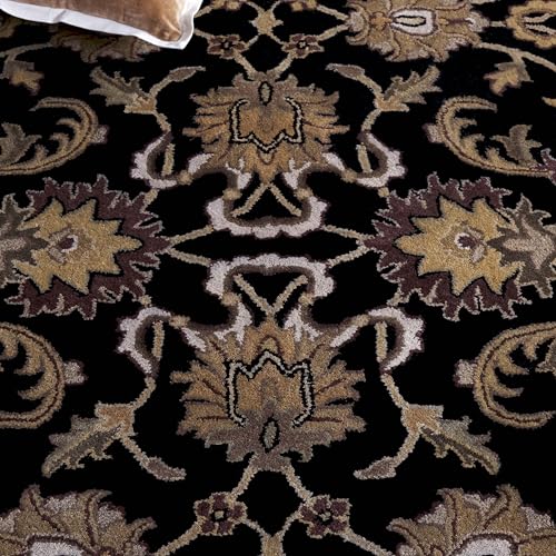 SAFAVIEH Classic Collection 2'3" x 10' Black / Gold CL252A Handmade Traditional Oriental Premium Wool Runner Rug - size: 2'3" x 10' (Runner)