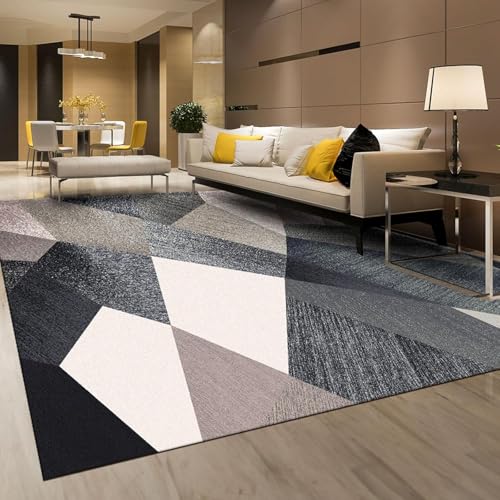 HOMFINE Washable Modern Area Rug - Geometric Style 9x12 Rugs for Living Room, Bedroom, Machine Washable Rug Soft Non Slip Non Shedding Area Rug - Green, 9'x12' - color: Green, size: 9' x 12' (Rectangular)