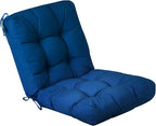 QILLOWAY Outdoor Seat/Back Chair Cushion Tufted Pillow, Spring/Summer Seasonal Replacement Cushions. (Royal Blue)