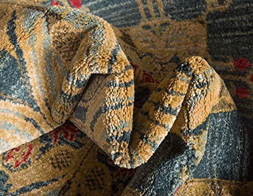 Unique Loom Edinburgh Collection Area Rug - Canmore (6' 1" x 9' Rectangle, Navy Blue/ Tan) - color: Navy Blue/Tan, size: 6'1" x 9' (Rectangular)