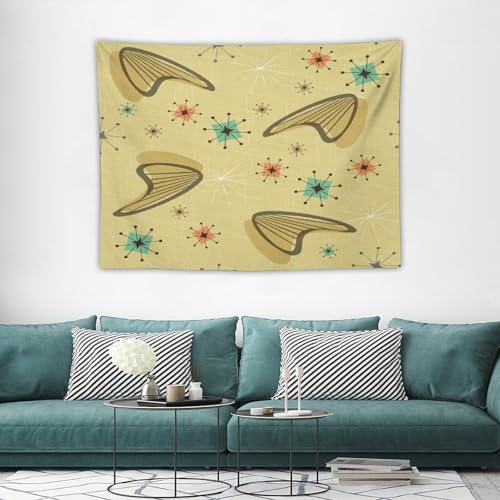 Bohemian Mid Century Tapestry, Retro Abstract Atomic Geometric Art Printed Tapestries Home Decor for Living Room Bedroom Decoration 40in Wx30in H (102×76cm) - color: Bohemian Tapestry-12, size: 40in"Wx30in"H (102×76cm)
