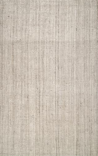 nuLOOM Ashli Solid Farmhouse Jute Area Rug, 6' Square, Off-white - color: Off White, size: 6' x 6' (Square)