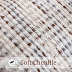 LUOYEHK Boho Throw Pillow Covers 22x22 Inch Set of 2 Chenille Tufted Pillowcase Farmhouse Neutral Cushion Covers for Couch Sofa Bed Living Room, Brown White - color: Brown White, size: 22" x 22" (Pack of 2)