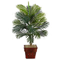 Nearly Natural Areca Palm with Wicker Basket Silk Plant