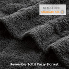 Snuggle Sac Faux Fur Checkered Blanket Twin Size with Soft Knitted Microfiber Fabric,Cozy Soft Warm Blanket for Sofa Bedroom Living Room,Solid Dark Grey,60x80 inches - color: Solid Dark Grey, size: Twin(60"x80")
