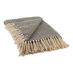 DII Diamond Throw Collection Cotton Woven, 50x60, Black - color: Black