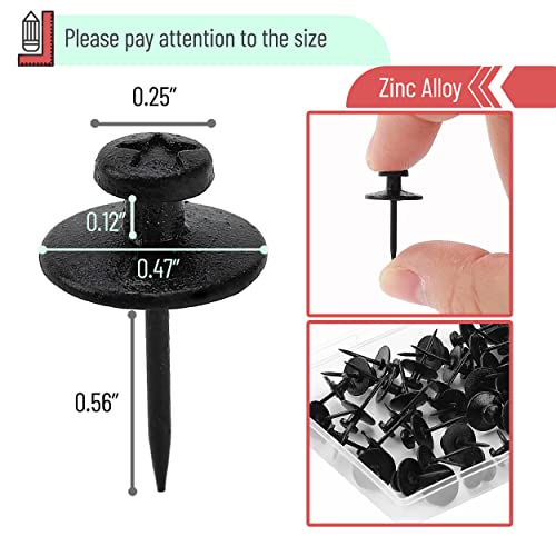 Mr. Pen- Double Headed Picture Hanging Nails, 25 Pack, Black, Picture Nails, Tacks for Wall Hangings, Pins, Thumb Tacks, Picture Hangers - color: Black, size: 25 Pack