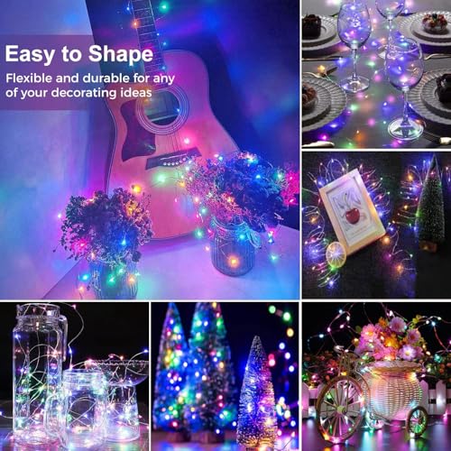 kolpop 6 Pack LED Fairy Lights Battery Operated, Mini Twinkle String Lights Battery Powered Waterproof for Christmas Mason Jars Party,Multicolor - color: Multicolor, size: 6 Pack