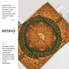 Water Lily and Sun Orange Green Tapestry, Floral Mandala Bohemian Decorative Wall Hanging, Aesthetic Tapestries for Living Room, Bedroom, Meditation 60x50 Inch - size: 60x50 Inch