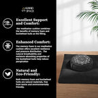 Meditation Cushion Set Zafu & Zabuton – Buckwheat Hull & Memory Foam, Adjustable Floor Pillow for Yoga, Meditation & Sitting, Removable Velvet Cover (Classic Black) - color: Classic Black