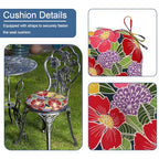 LVTXIII Outdoor Bistro Chair Cushions, 15"x15"x4" Round Patio Chair Cushions, All Weather Tufted Seat Cushions for Patio Furniture Use, Set of 2, Flower Bloom - color: Flower Bloom