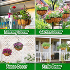 REMIAWY Hanging Basket Coco Liners, Coconut Planter Basket Liners 4 Packs 12 Inch 100% Natural Round Coco Fiber Replacement Liner for Hanging Basket Plants Outdoor Garden Flower Pot Vegetables
