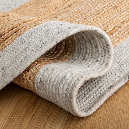 SAFAVIEH Braided Collection 3' Round Light Grey / Natural BRD910F Handmade Country Cottage Reversible Jute Area Rug - color: Light Grey/Natural, size: 3' (Round)