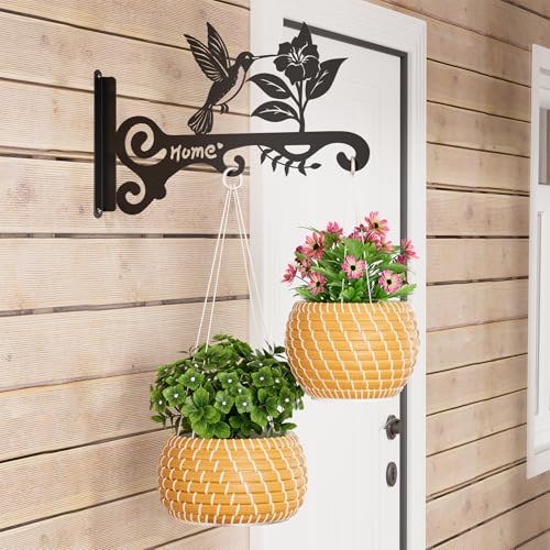 Metal Plant Hooks (2-Pack) - Decorative Wall Hangers with Bird Design for Indoor & Outdoor Use - Hanging Brackets for Plants, Flower Baskets, Bird Feeders, Lanterns - Patio, Garden, Home Decor - style: 2 Pcak Bird