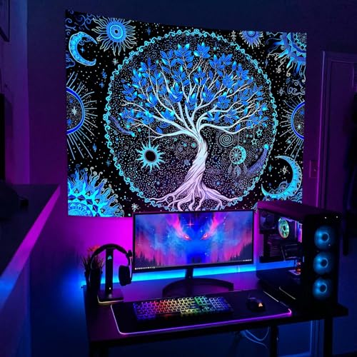 Spenlife Tree of Life Tapestry Green Tapestry for Bedroom Spiritual Aesthetic Tree Tapestries Aesthetic Tapestries Wall Hanging for Bedroom Green 44×60 Inches - color: Green Khaki, size: 60"L x 44"W