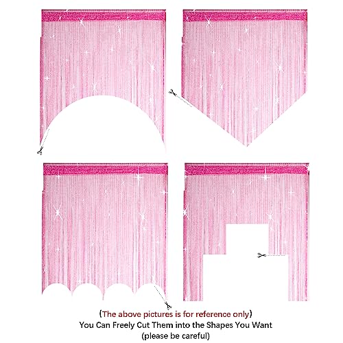 2 Pack 39 x 79 Inch Beaded Curtain String Door Curtains, Hippie Room Decor Beaded Curtains for Doorway, Closet Curtains, Room Divider Privacy Decor, Boho Home Decoration for Bedroom, Party, Rose Red - color: Rose Red