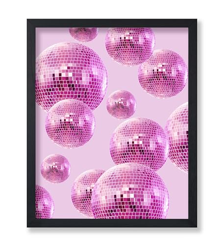 Poster Master Pink Balls Print - Retro Disco Poster - Modern Trendy Art - Preppy Wall Design - Chic Boho Art - Aesthetic Dorm or Nightclub Wall Decor - 11x14 UNFRAMED Wall Art - color: Style-01, size: 11"L x 14"W