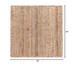 Rugs.com - Braided Jute Rug – 3 Ft Square Natural Jute Rug – Eco-Friendly Coastal Style for Entryways and Kitchens - size: 3'3" x 3'3" (Square)