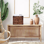Tatuo Seagrass Magazine Baskets Magazine Holder Tall Narrow Woven Storage Wicker Basket Floor Bathroom Home Office Handwoven Holder for Books, Newspaper, File and Mail(Dark Brown) - color: Dark Brown
