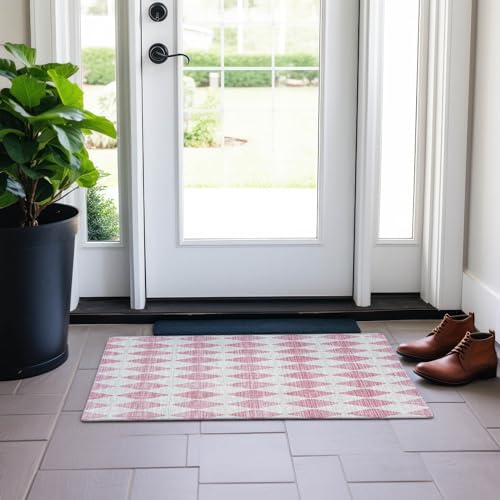Addison Rugs Chantille ACN578 Pink 1'8" x 2'6" Indoor Outdoor Area Rug, Easy Clean, Machine Washable, Non Shedding, Bedroom, Living Room, Dining Room, Kitchen, Patio Rug - color: Pink, size: 1'8" x 2'6" (Rectangular)