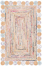 SAFAVIEH Cape Cod Collection 2' x 3' Beige / Multi CAP201B Handmade Boho Braided Jute & Cotton Entryway Living Room Foyer Bedroom Accent Rug - color: Beige/Multi, size: 2' x 3' (Rectangular)