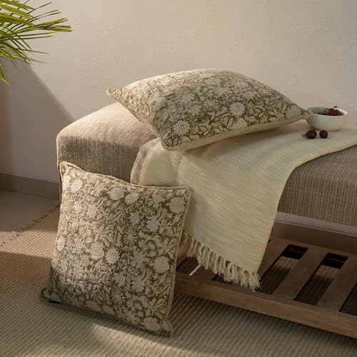Decorative Throw Pillow Covers, Set of 2 (Teak Brown, 18" x 18" (Pack of 2)) - color: Teak Brown, size: 18" x 18" (Pack of 2)