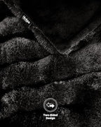 Ultra Soft Cozy Faux Fur Throw Blanket, Fuzzy Plush Thick Bubble Blanket, Oversize Luxury Fluffy Blanket for Couch, Bed, and Living Room, 60x80 Inches, Black - color: Black, size: Twin