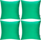 Thmyo 4-Pack 100% Cotton Decorative Throw Pillow Cases, 26x26 inch/ 66x66cm, Bright Green