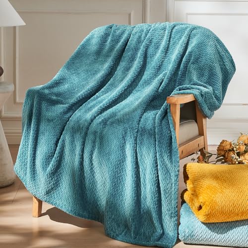 NEWCOSPLAY Super Soft Twin Blanket Dark Blue Premium Silky Flannel Fleece Leaves Pattern Lightweight Bed Blanket All Season Use (Dark Blue, Twin(60"x80")) - color: Dark Blue, size: Twin(60"x80")