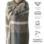 BATTILO HOME Olive Green Plaid Throw Blanket for Couch - Army Green Plaid Blanket Buffalo Checkered Blankets - Lightweight Farmhouse Outdoor Throw Blankets for Bed, Sofa 50"x60" - color: Army Green