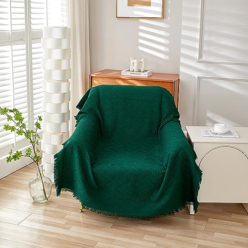 AIVIA Slipper Chair Table Cover Sheet, Reversible Tablecloth Throw Cushion Covers for Single Seat Recliner Armchair Ottomans Spread Furniture Decorations Protector Slipcover Blackish Green - color: Blackish Green, size: 51” x 71”