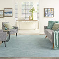Nourison Home Positano Aqua 2'2" x 10' Area Rug - Easy Clean, Non Shedding, Bed Room, Living Room, Dining Room, Kitchen (10' Runner) - color: Aqua, size: 2'2" x 10' (Runner)