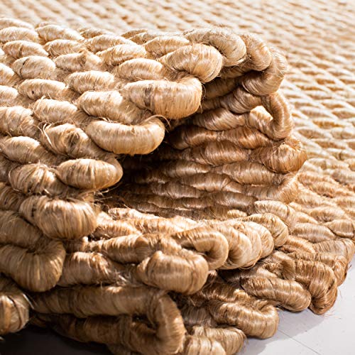 SAFAVIEH Natural Fiber Collection Area Rug - 6' Square, Natural, Handmade Jute, Ideal for High Traffic Areas in Living Room, Bedroom (NF459A) - size: 6' x 6' (Square)