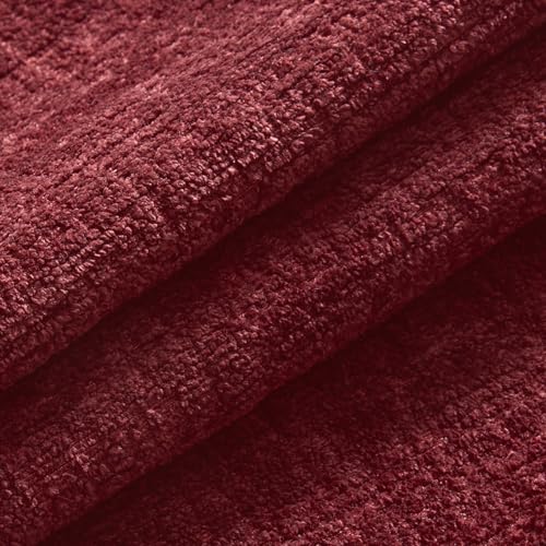 MIULEE Decorative Throw Pillow Covers 18x18 Pack of 2 Burgundy Couch Pillow Covers Soft Cozy Textured Chenille Pillowcases for Home Decor Sofa Living Room Cushion Bedroom - color: Burgundy, size: 18" x 18" (Pack of 2)