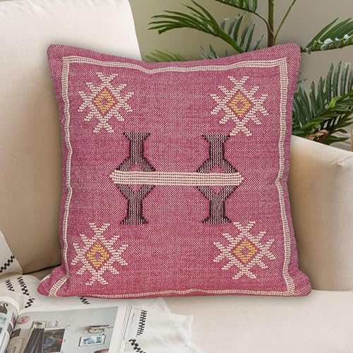 Indian Cotton Cushion Cover Sabra Kilim Pillow Cover Designer Decorative Sofa 18x18 Inche Handwoven Cushion Case for Farmhouse Home Decor Spring Decorative Pillow (Pattern 1) - color: Pattern 1