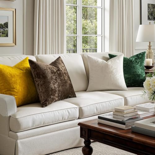 MIULEE Velvet Throw Pillow Covers Set of 2, Soft Neutral Decorative Fall Pillow Cases with Luxurious Textured Vintage Cushion Covers for Home Decor Couch Sofa Bed,Dark Brown 18x18 inch - color: Dark Brown, size: 18" x 18" (Pack of 2)