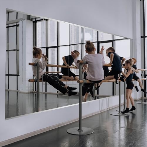 Ruomeng Home Gym Mirror, 48''x24''x2PCS Full Length, Large Frameless Body Mirror Tempered Glass for Gym, Workout, Yoga, Garage, Dance Studio - size: 48"x24"-2pcs