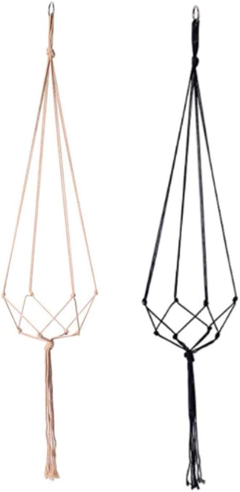 3 Pack Macrame Plant Hanger, Handmade Cotton Rope Plant Hangers Set with Tassel Countyard Indoor Outdoor Flower Pot Plan-t Hanger Home Decor for Indoor Outdoor(Color:Primary)