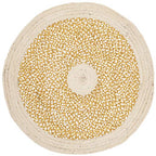 SAFAVIEH Cape Cod Collection Area Rug - 3' Round, Gold & Natural, Handmade Braided Jute & Cotton, Ideal for High Traffic Areas in Living Room, Bedroom (CAP210D) - color: Gold/Natural, size: 3' (Round)